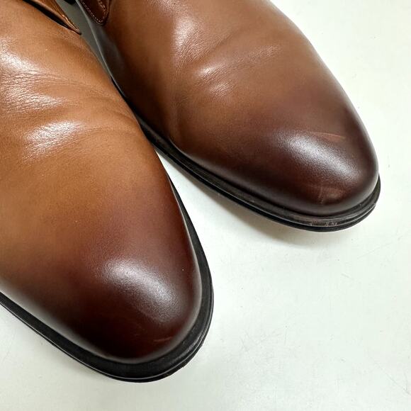 Maison Forte Stillwater Men's Plain Toe Blucher Burnished Brown Calfskin Size 10 - Picture 3 of 10